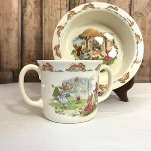 Bunnykins Royal Doulton Baby Cup and Bowl
